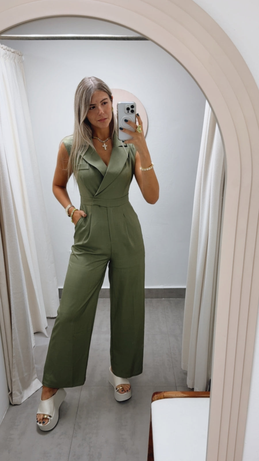 OLIVE TAILORED JUMPSUIT