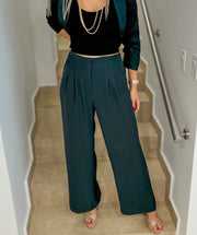 FOREST GREEN TAILORED PANTS