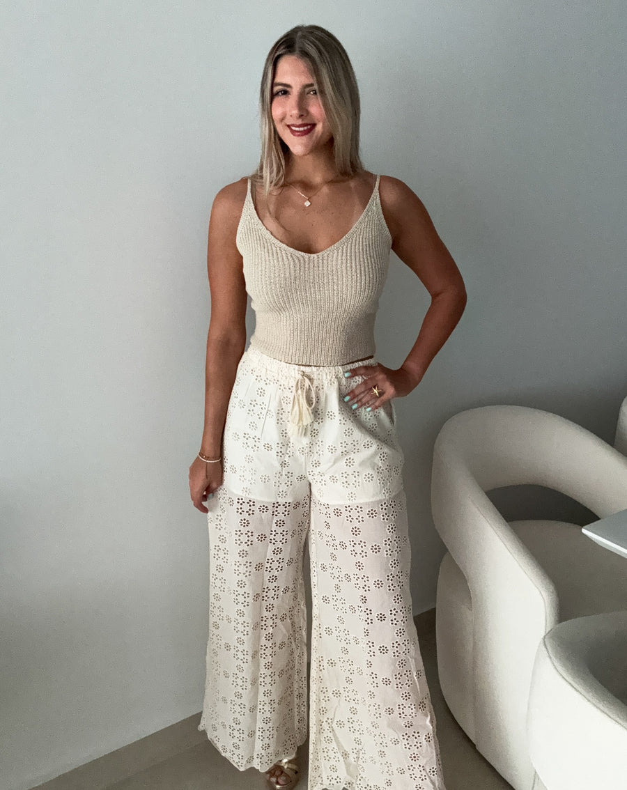 KNITTED BASIC CROP BLOUSE
