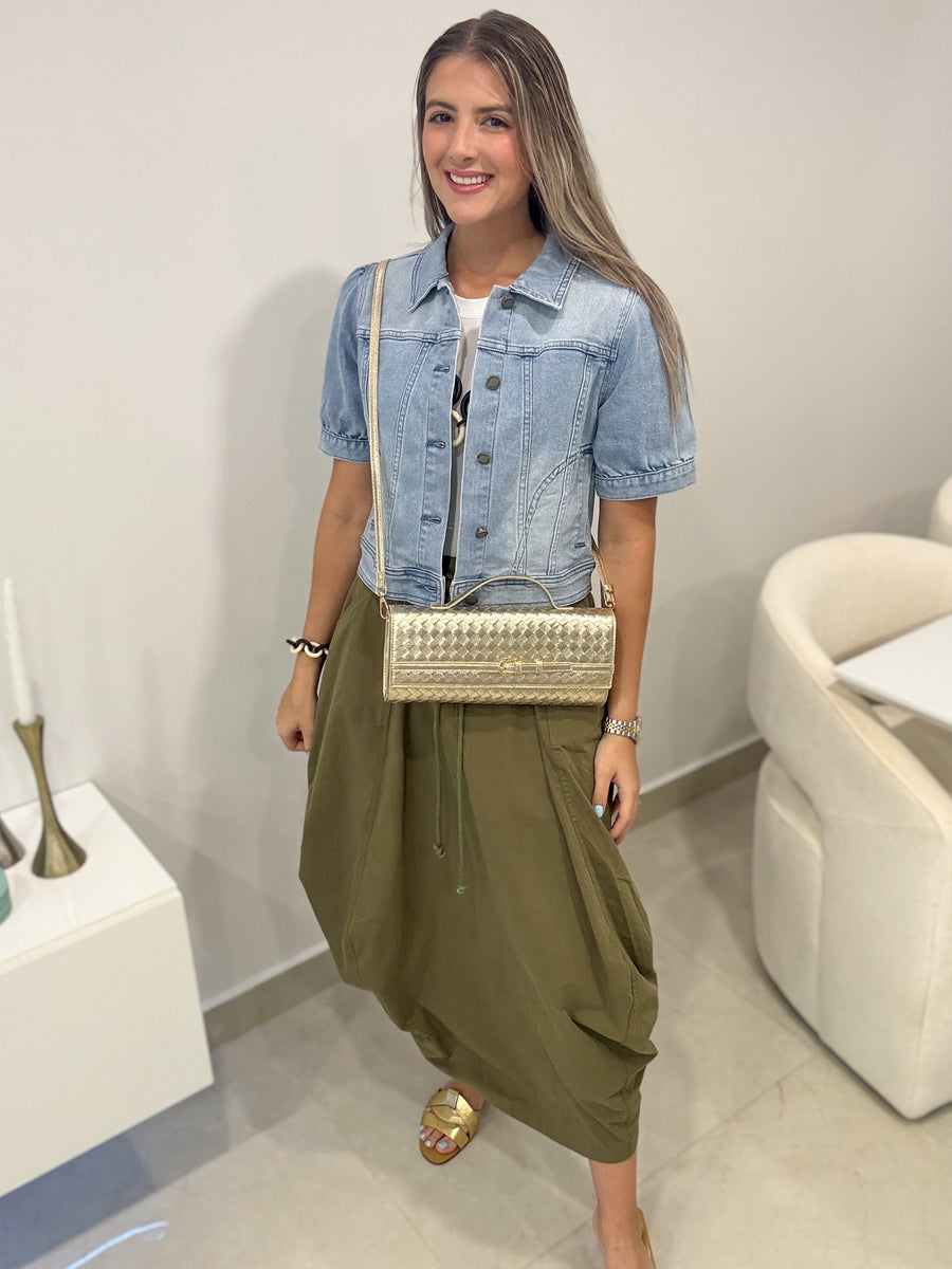 OLIVE CARGO SKIRT