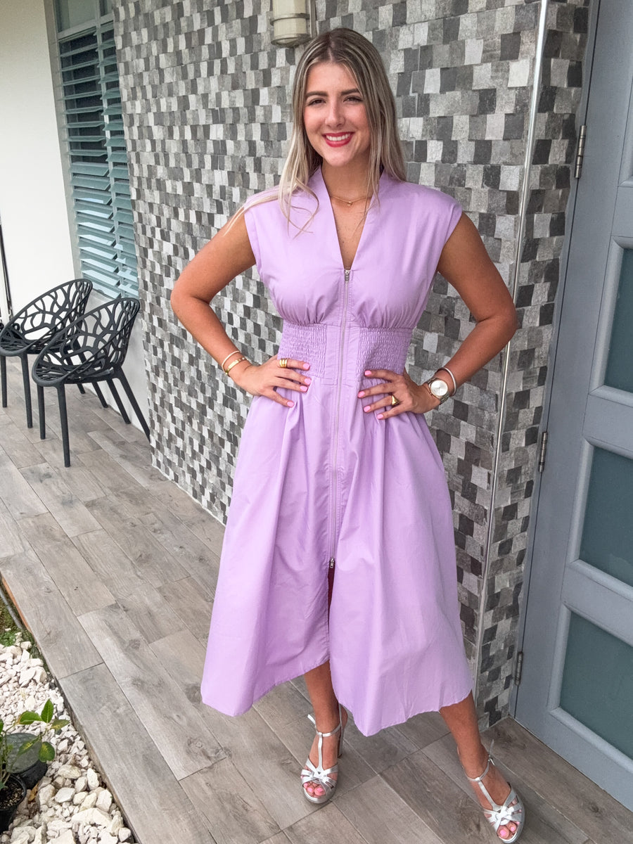 LAVENDER ZIPPER DRESS
