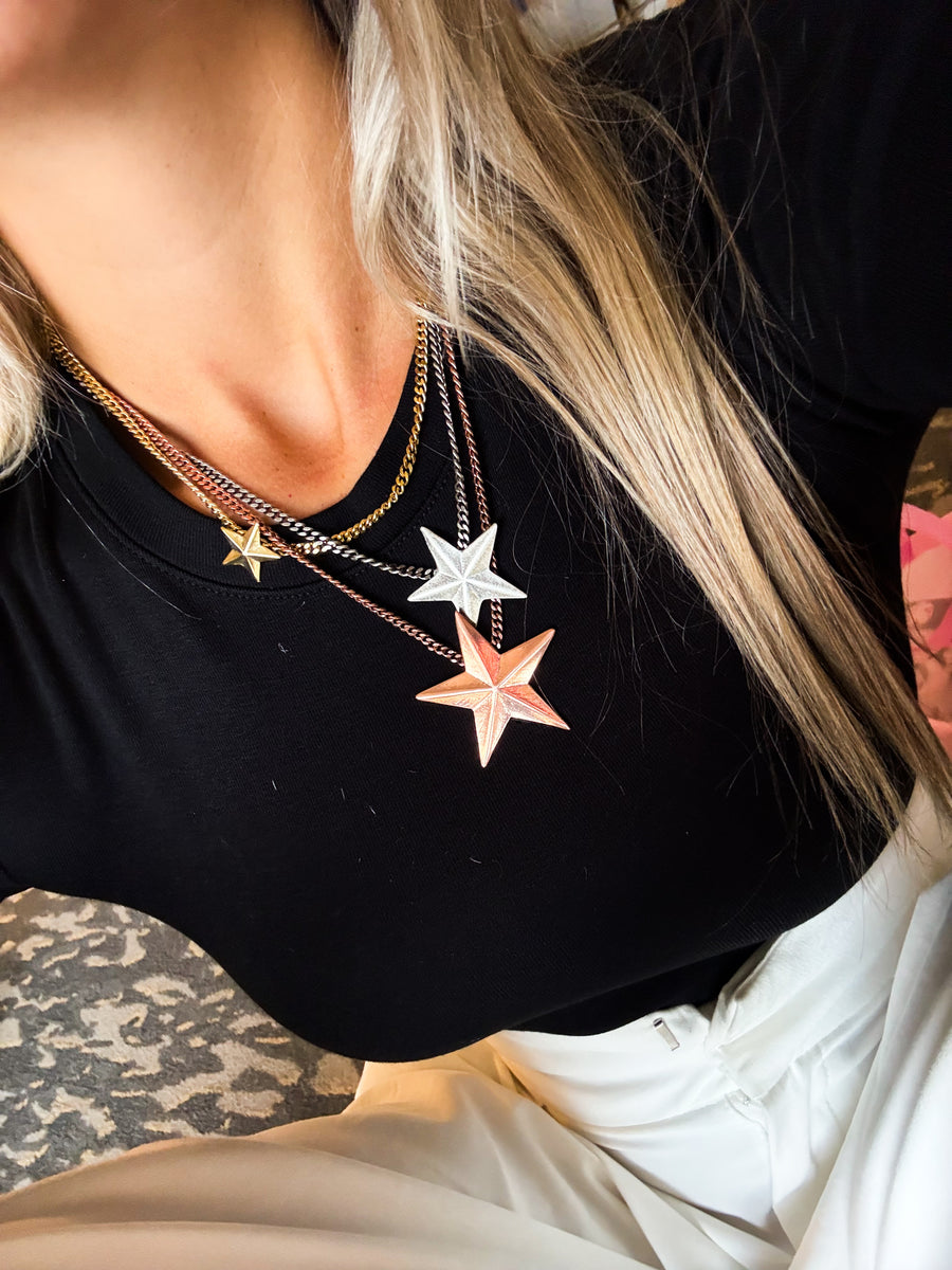 BRAZIL 3-STAR TRICOLOR NECKLACE