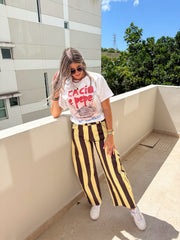 STRIPED BARREL PANTS