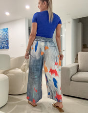 PAINT BRUSH DENIM ILLUSION PALAZZOS