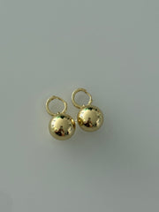 GOLD BALL HUGGIE EARRINGS
