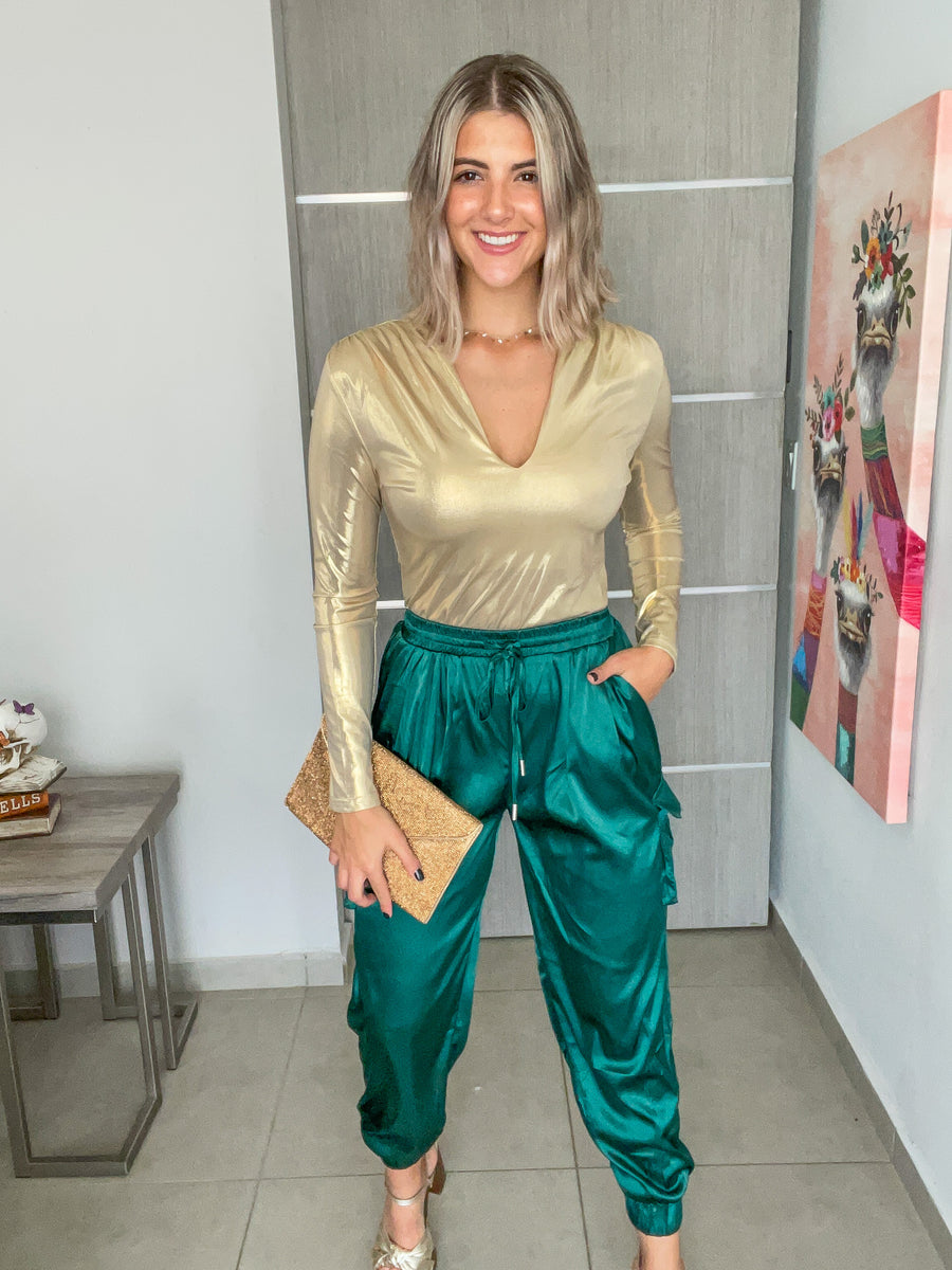 GOLD METALLIC BODYSUIT