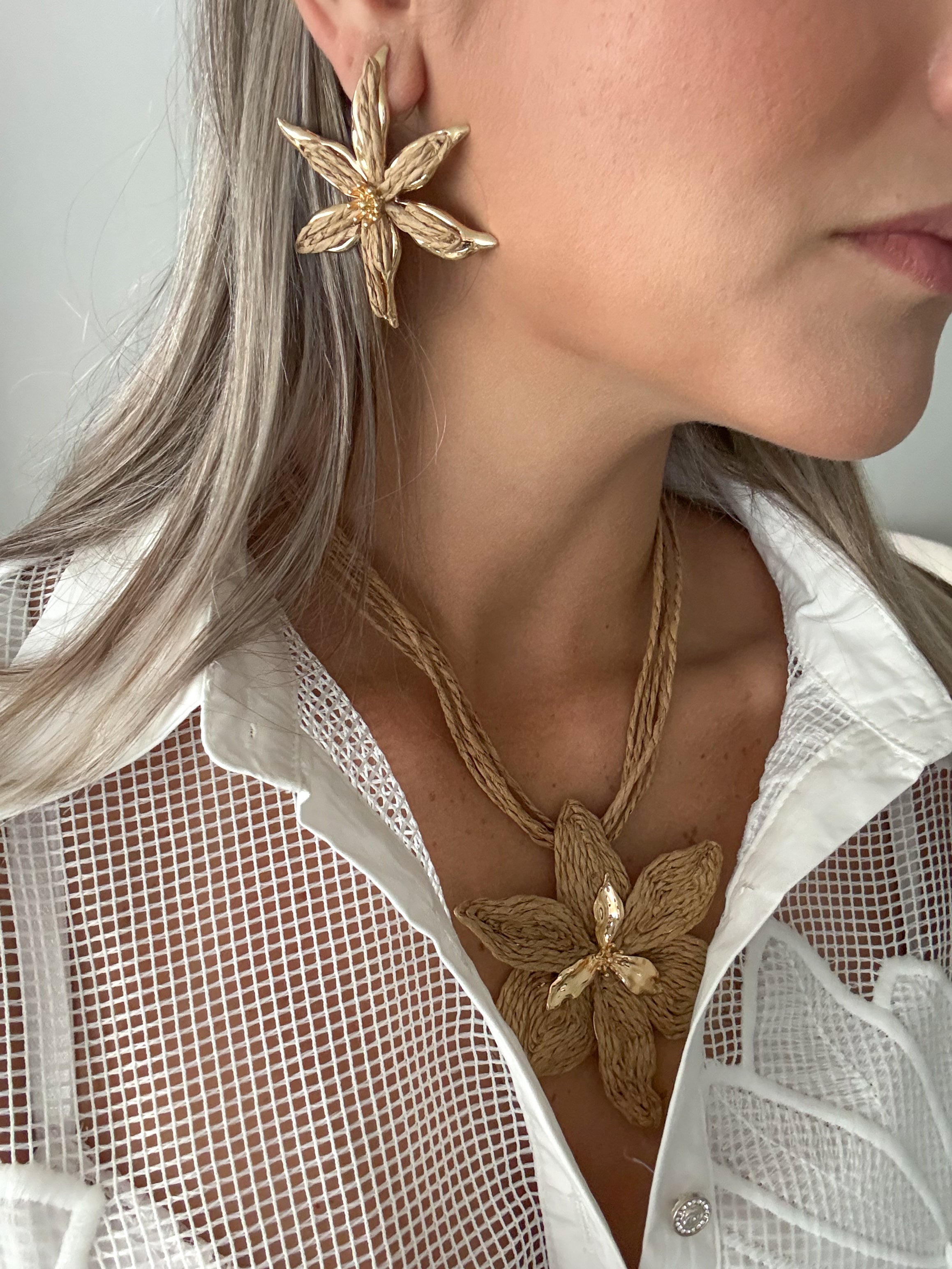 RATTAN STATEMENT EARRINGS