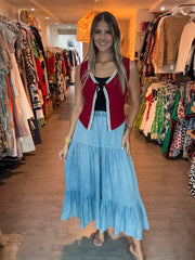 DENIM TENCEL MIDI SKIRT