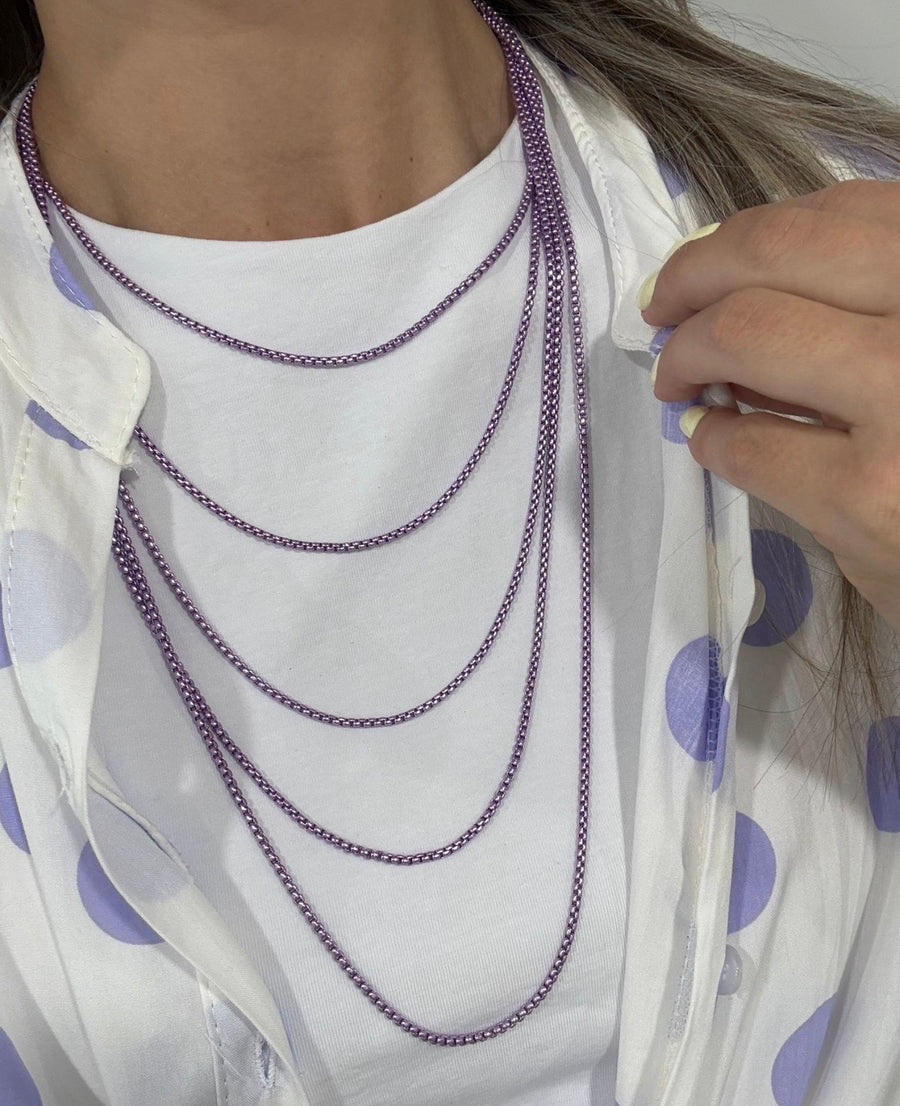 LILAC LAYERED THIN COLLAB NECKLACE