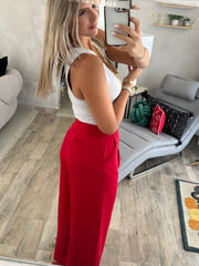 DARK RED TAILORED PANTS