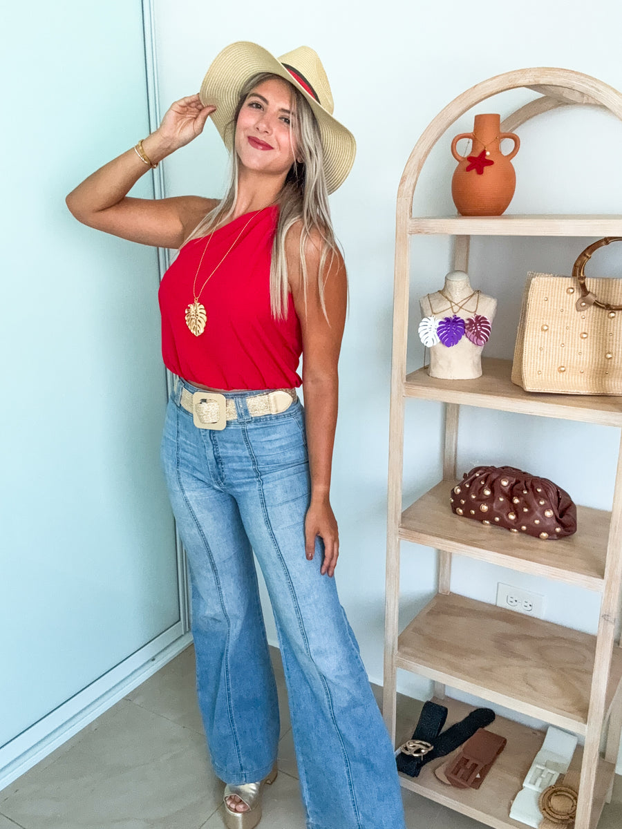 ONE SHOULDER KNOT BLOUSE
