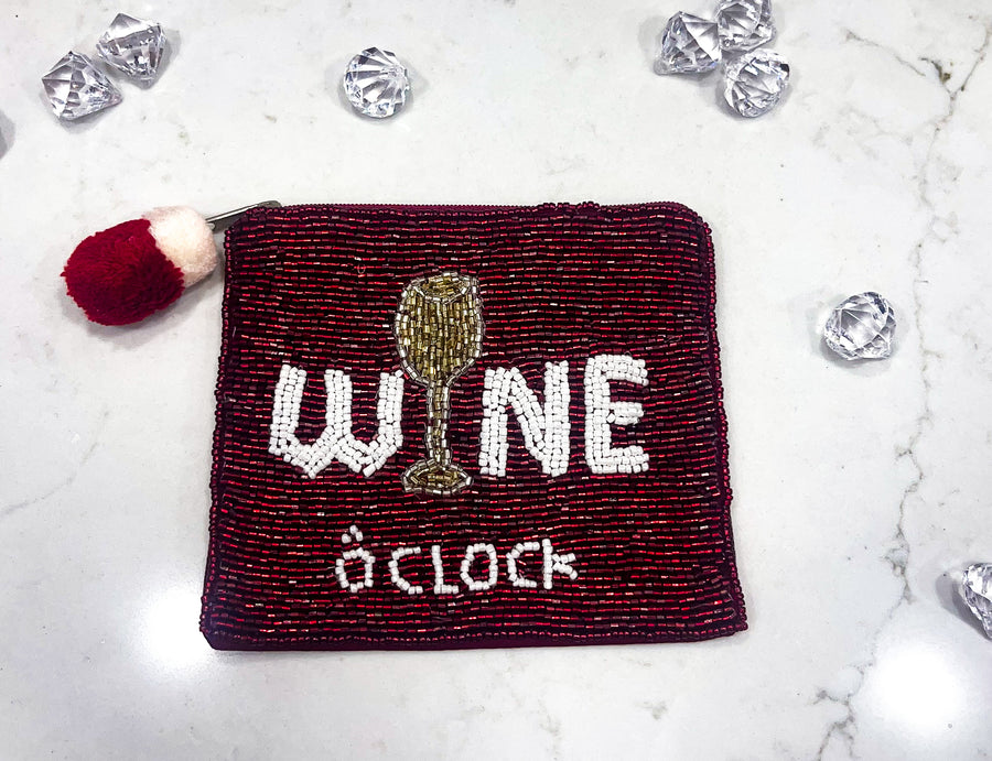 WINE O'CLOCK COIN POUCH
