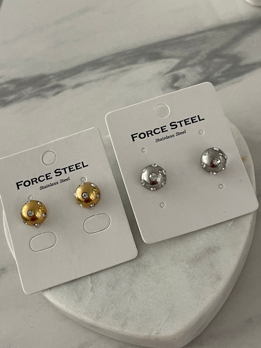 RHINESTONE STUD EARRINGS