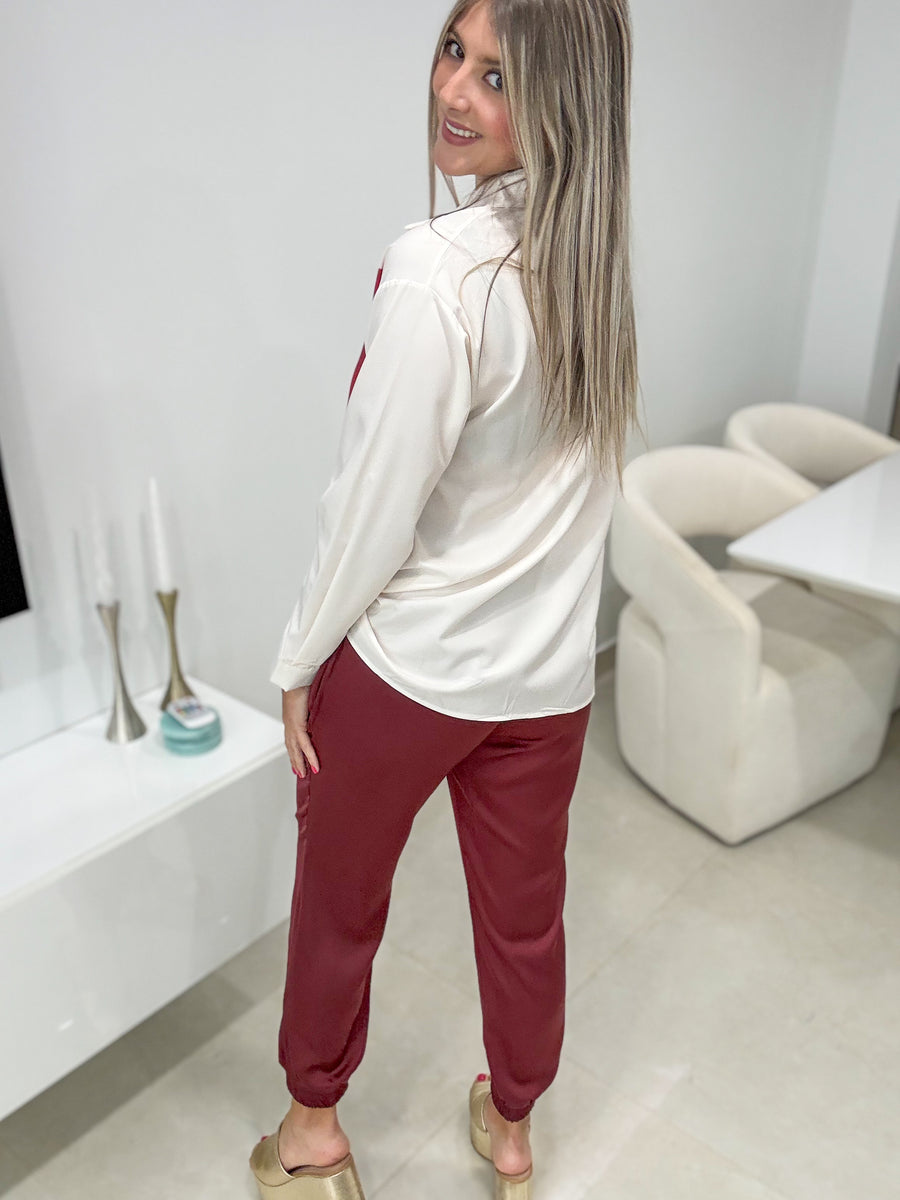 HEART PRINT BUTTON DOWN BLOUSE