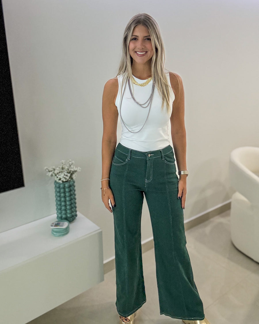 *PRE-ORDERS ARE FINAL SALE* HUNTER GREEN STRETCHY PANTS