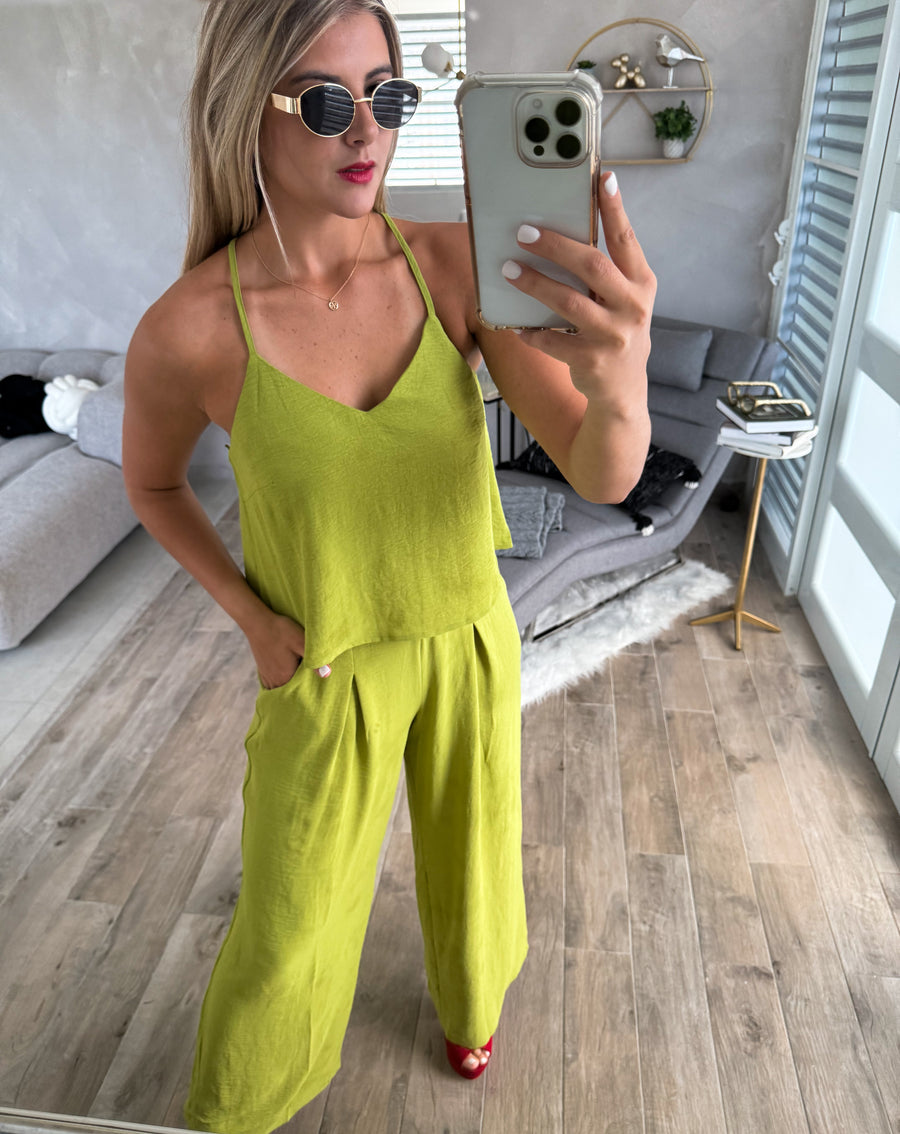 LIME GREEN TOP & PANT SET