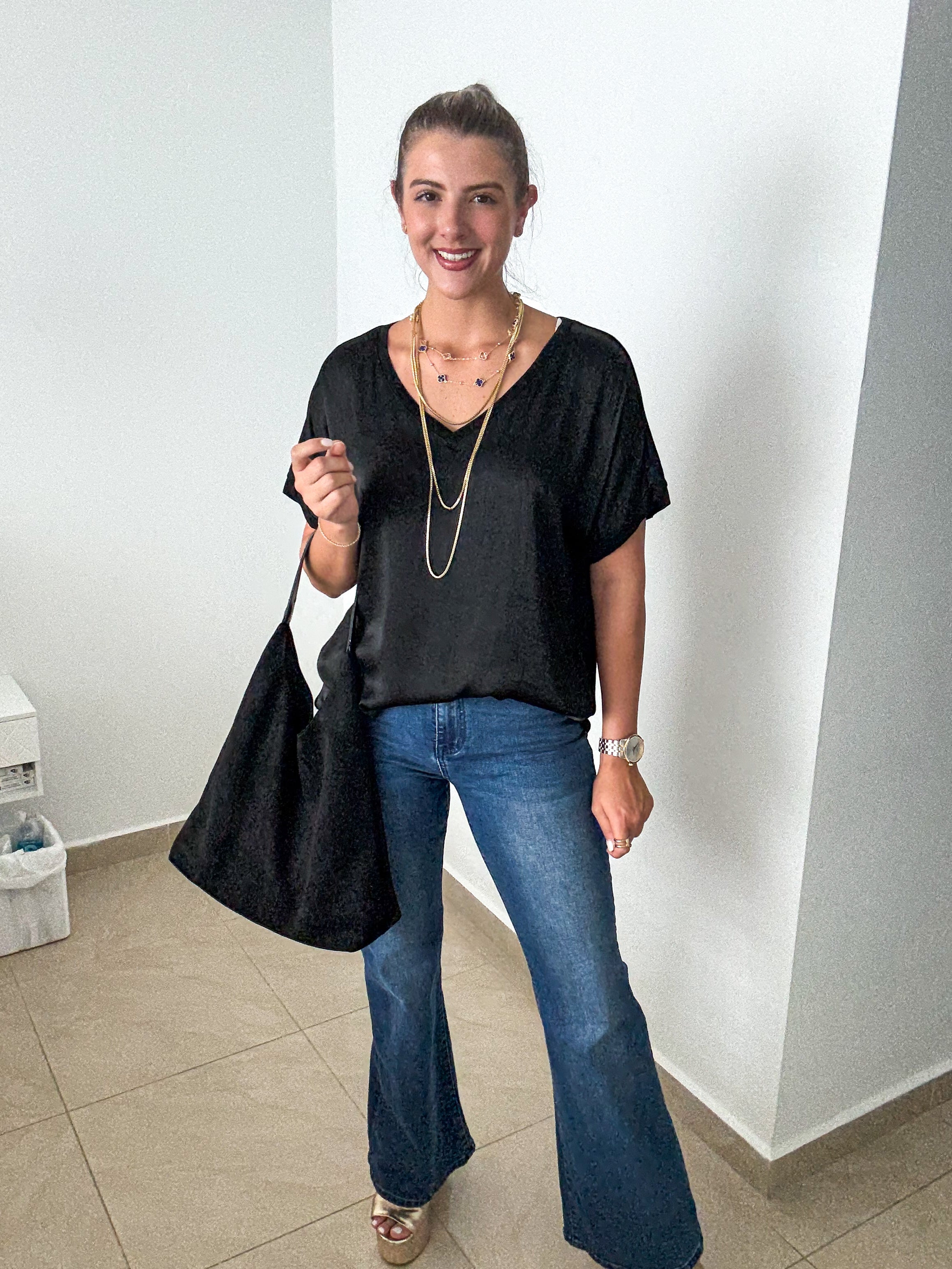 BLACK SILKY BLOUSE