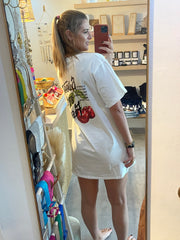 WHITE SWEET & FRESH T-SHIRT DRESS