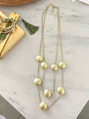 GOLD DOTS LONG NECKLACE