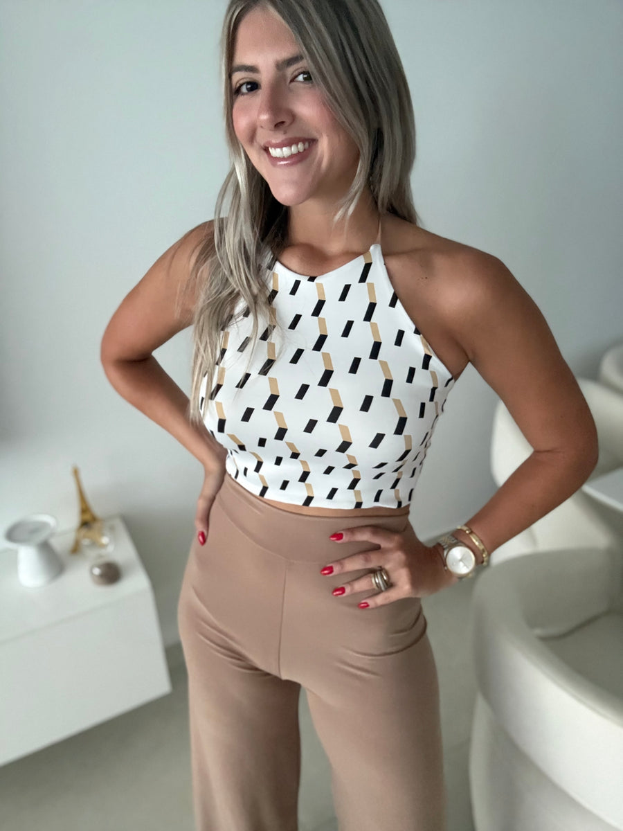 PIA REVERSIBLE HALTER TOP & PANT SET