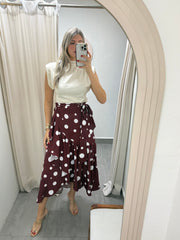 IVORY GLITTER MOCK NECK BLOUSE