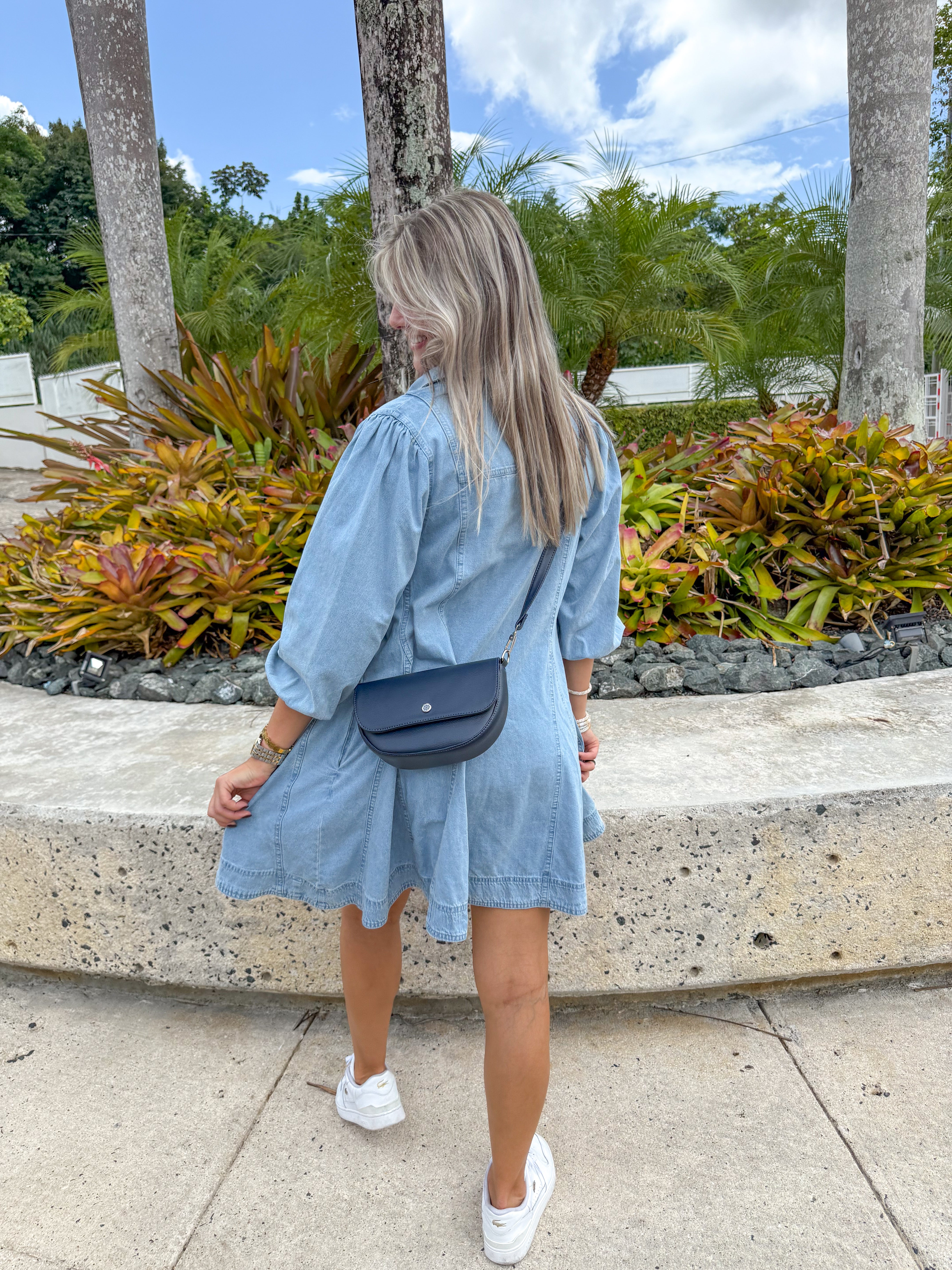 OVERSIZED LONG SLEEVE DENIM SHORT DRESS