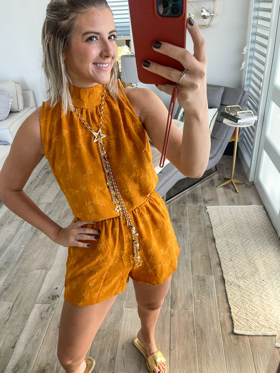MUSTARD ELASTIC SHORTS
