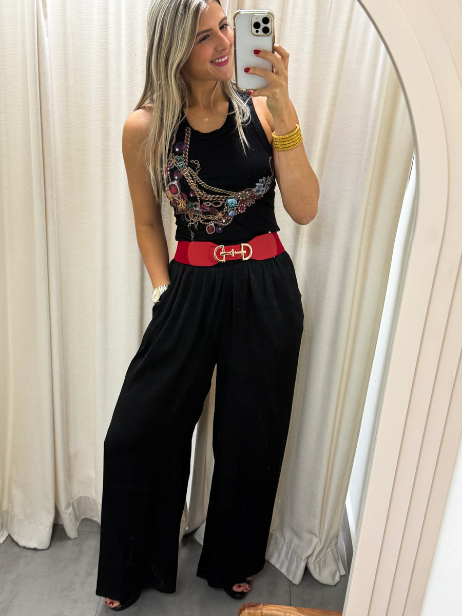 BLACK CHAINS TANK TOP