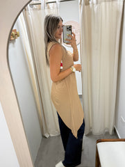 PIA BEIGE ASYMMETRIC BLOUSE