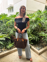 BLACK COWL NECK BLOUSE