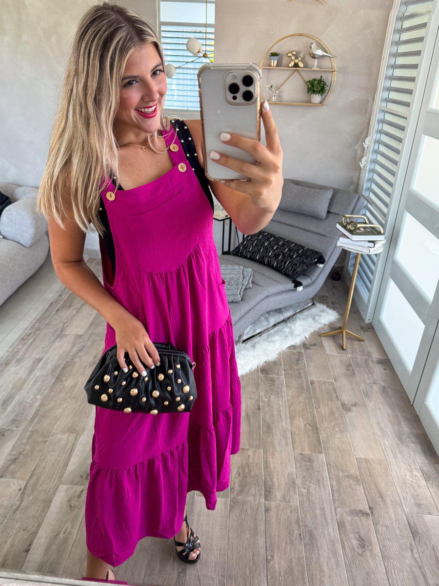 MAGENTA OVERALL DRESS