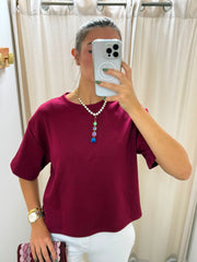 WINE MODAL BLOUSE