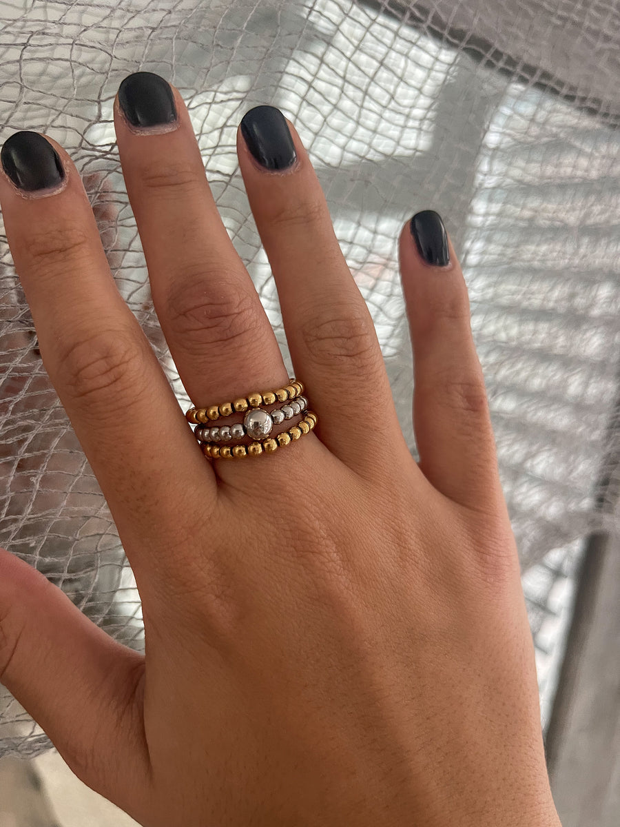 TWO TONE 3PC RING SET