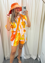ORANGE TONES TOP & SHORT SET