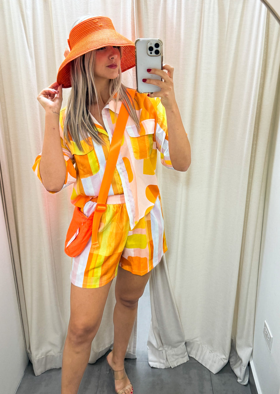ORANGE TONES TOP & SHORT SET