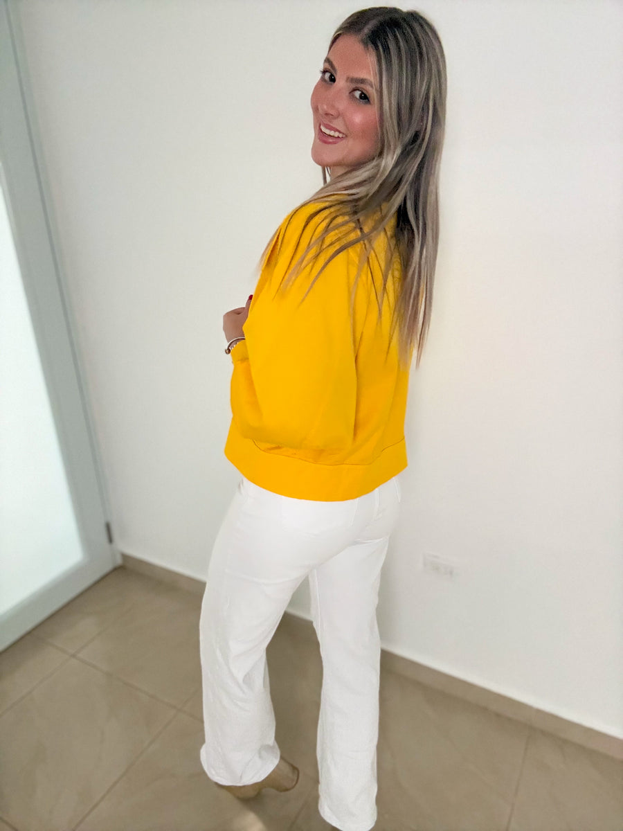 BRIGHT MUSTARD STRETCHY JACKET