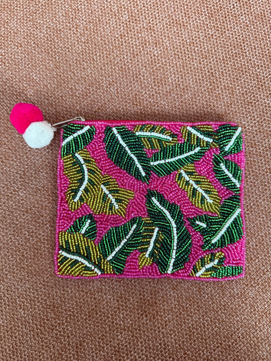 TROPICAL LEAF COIN BAG