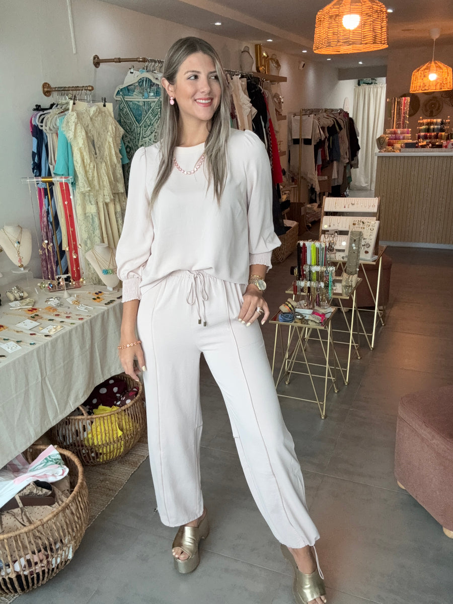 BLUSH PINK TOP & PANT SET