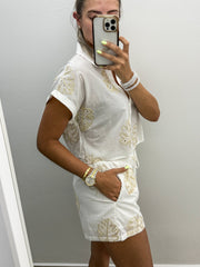 GOLD LEAF TOP & SHORT SET