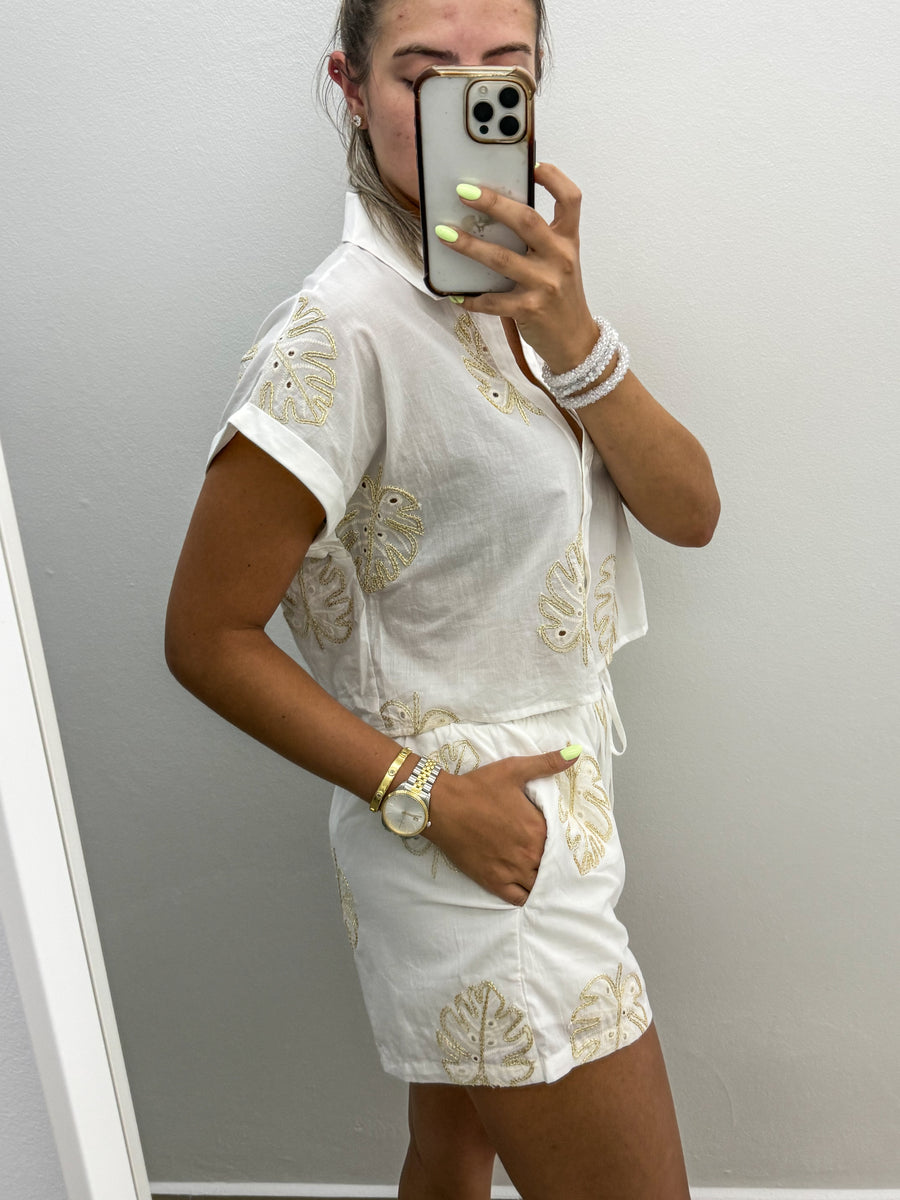 GOLD LEAF TOP & SHORT SET
