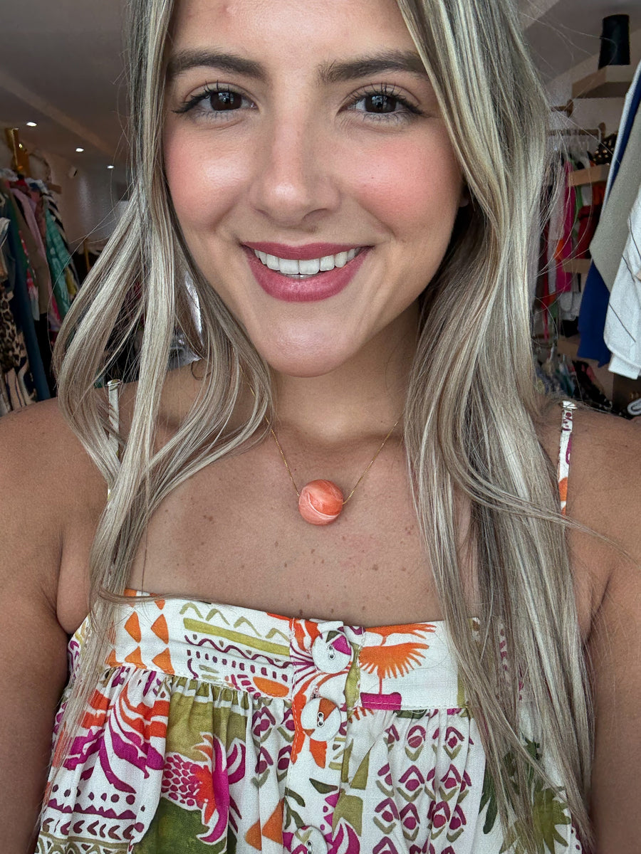 RESIN SINGLE BALL ADJUSTABLE NECKLACE