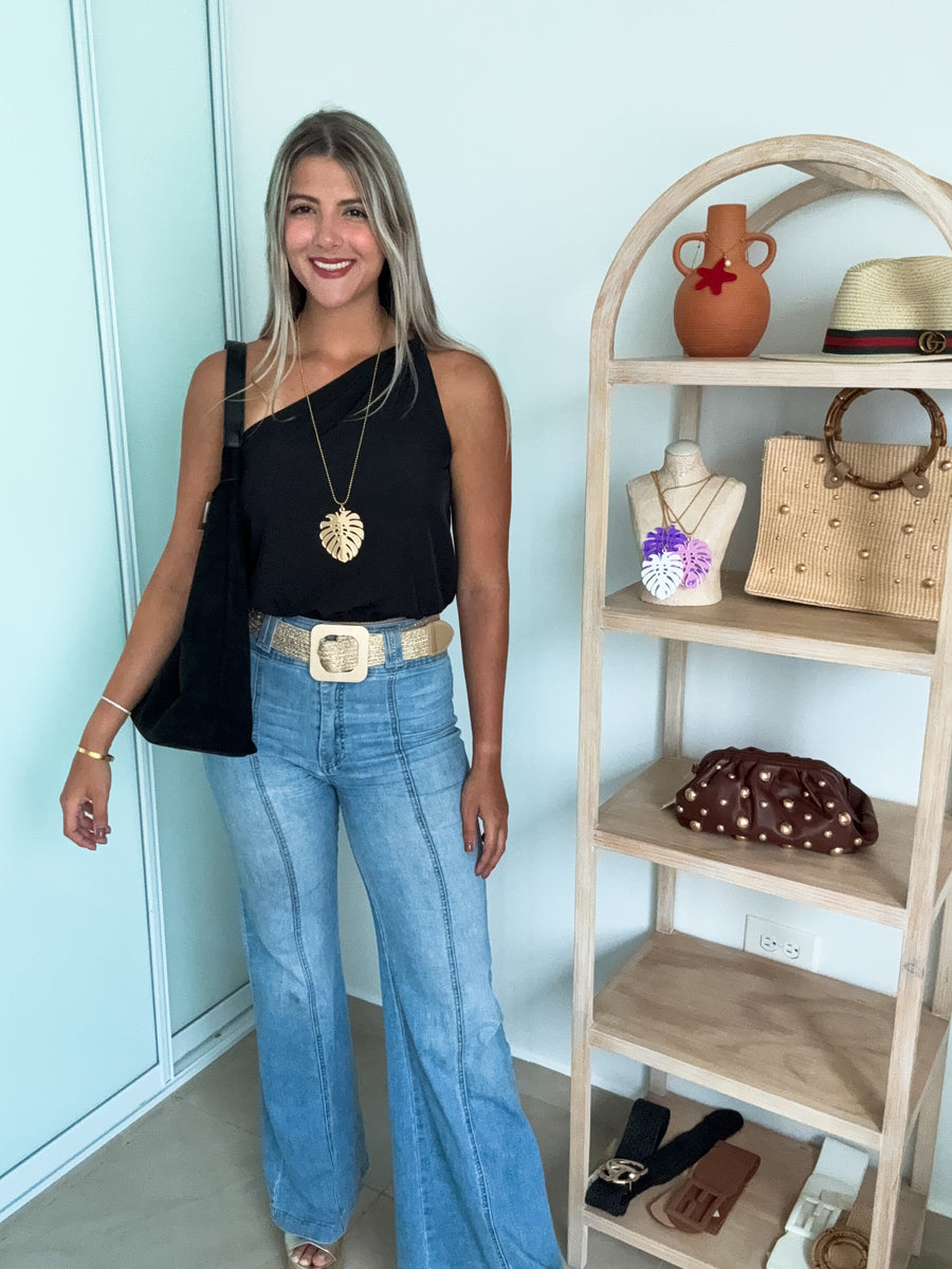 ONE SHOULDER KNOT BLOUSE