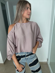 ONE SHOULDER SATIN TOPS