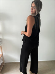BLACK MODAL TOP & PANT SET