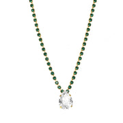 CLEAR/EMERALD GREEN MILLI NECKLACE