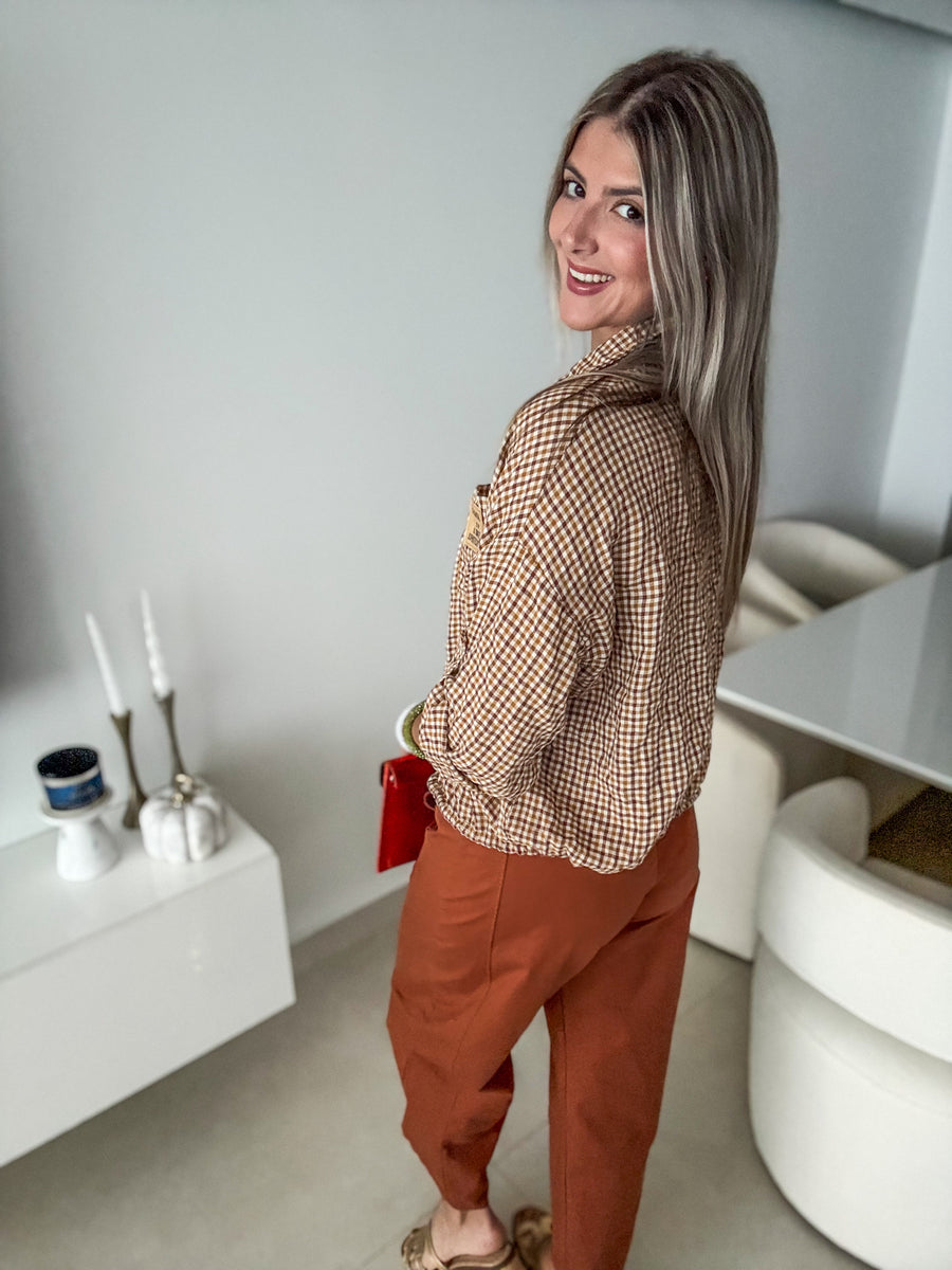 VICHY PRINT SHIRT JACKET