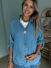 TENCEL PIN BLOUSE