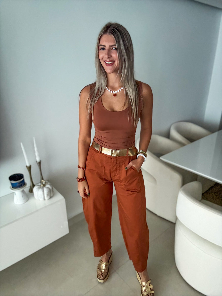 FALL COLOR BARREL PANTS