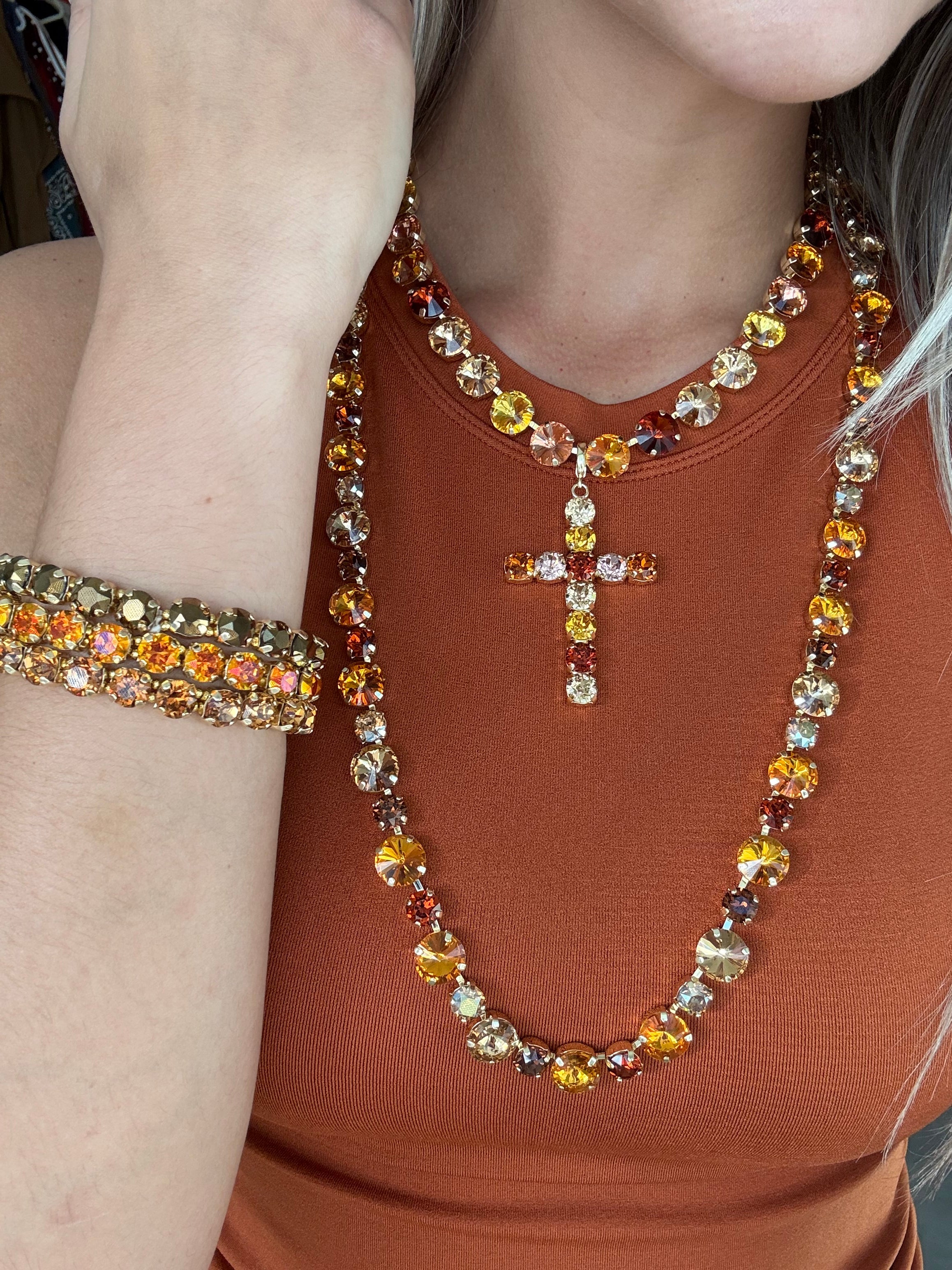 WHISKEY MIX LONG NECKLACE