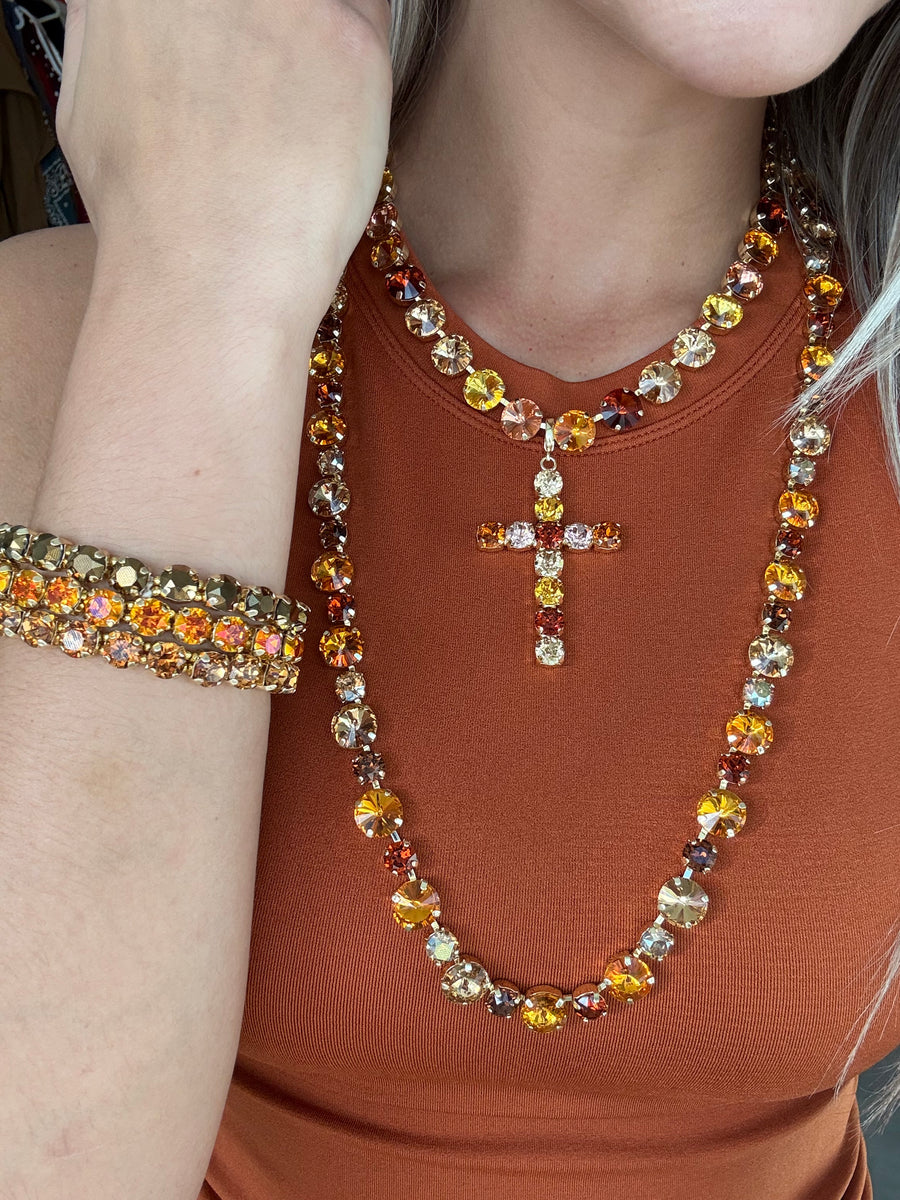 WHISKEY MIX LONG NECKLACE
